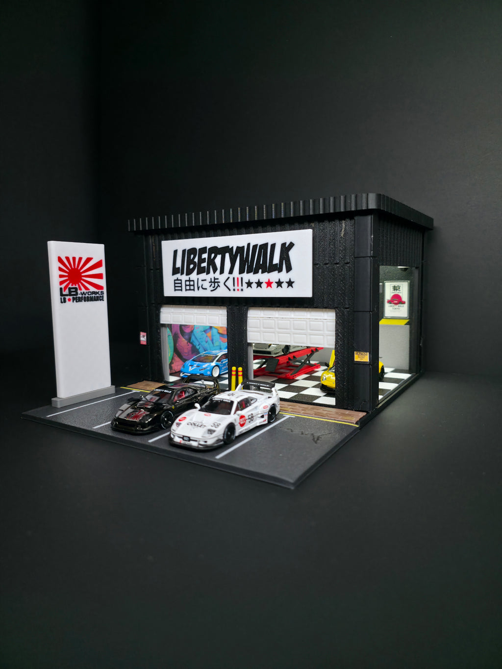 1:64 Liberty Walk Garage Diorama