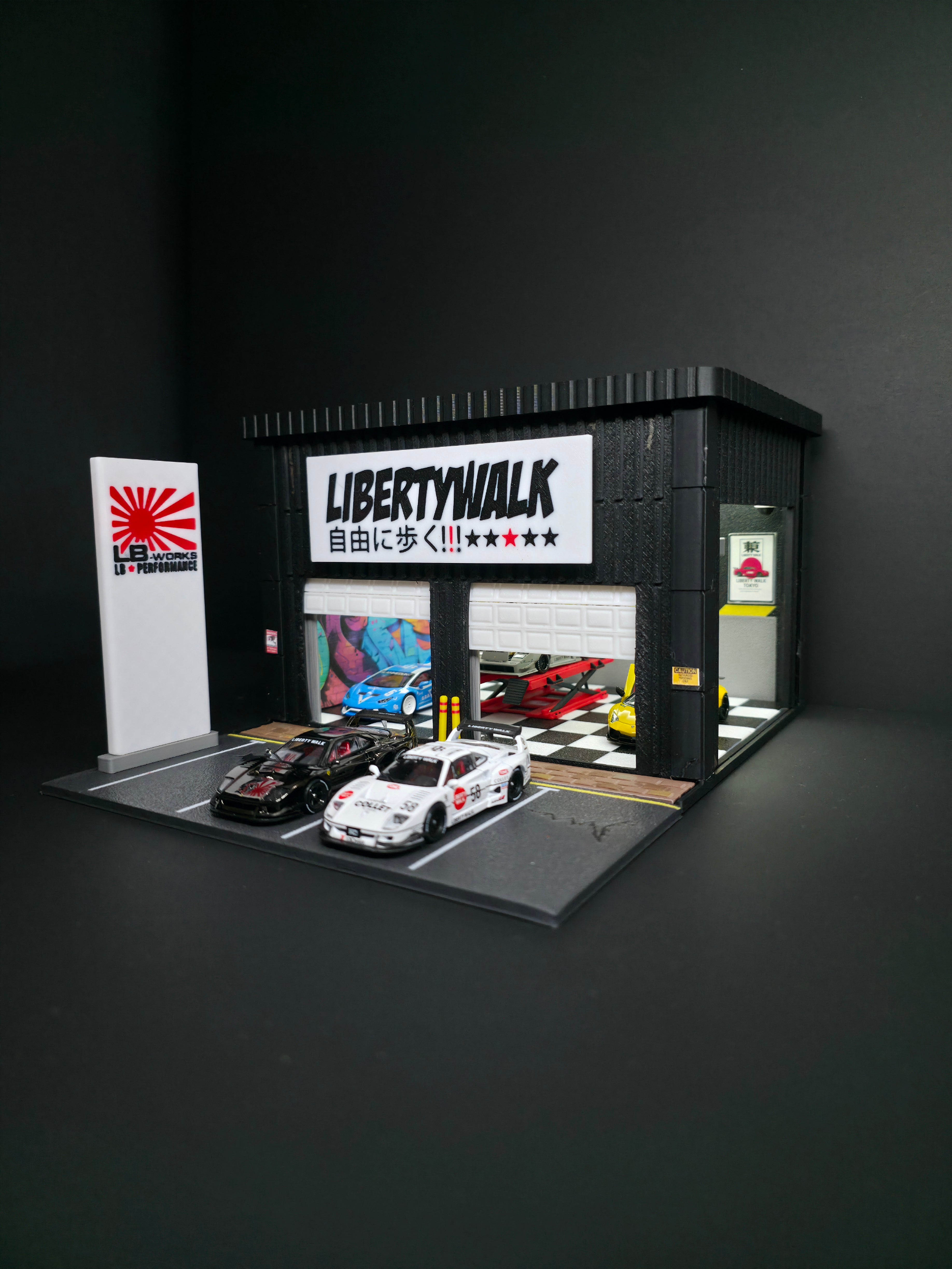 1:64 Liberty Walk Garage Diorama